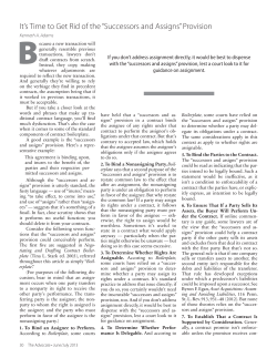 Successors and Assigns - Adams on Contract Drafting