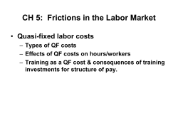 CH 5: QUASI-FIXED LABOR COSTS AND THEIR EFFECTS ON