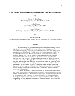 1 A Bell Theorem Without Inequalities for Two Particles, Using