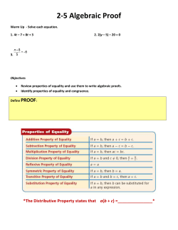 3 Two-column Proof: Use the given paragraph proof to write a two
