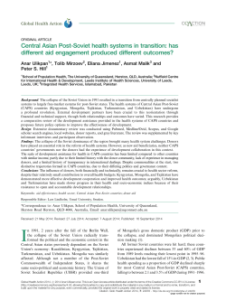 Central Asian Post-Soviet health systems in transition: has different