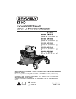 Gravely ZT HD 52 Operator`s Manual