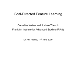 feature detection action selection - Frankfurt Institute for Advanced