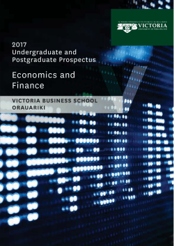Economics and Finance - Victoria University of Wellington