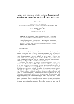 Logic and bounded-width rational languages of posets over