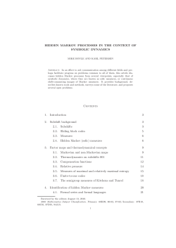 HIDDEN MARKOV PROCESSES IN THE CONTEXT OF SYMBOLIC