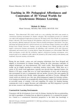 Teaching in 3D: Pedagogical Affordances and Constraints of 3D
