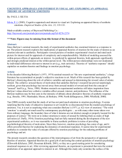 COGNITIVE APPRAISALS AND INTEREST IN VISUAL