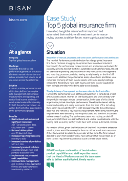 Case Study Top 5 global insurance firm