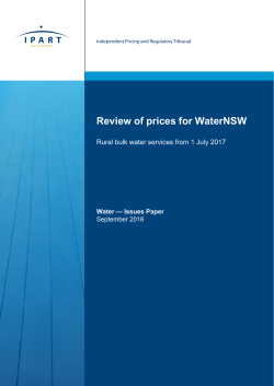 Review of prices for WaterNSW - IPART