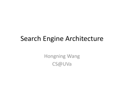 Search Engine Architecture