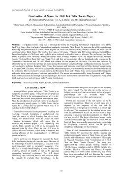 Construction of Norms for Skill Test Table Tennis Players