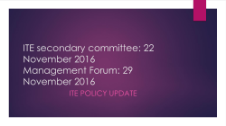 ITE secondary committee - Universities` Council for the Education of