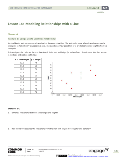Algebra I Module 2, Topic D, Lesson 14: Student Version