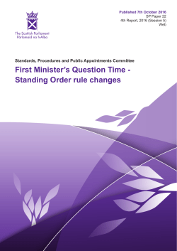 First Minister`s Question Time