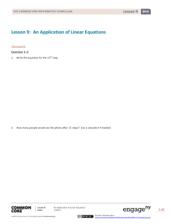 Grade 8 Mathematics Module 4, Topic A, Lesson 9