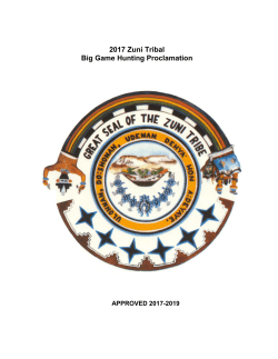 2017 Zuni Tribal Big Game Hunting Proclamation