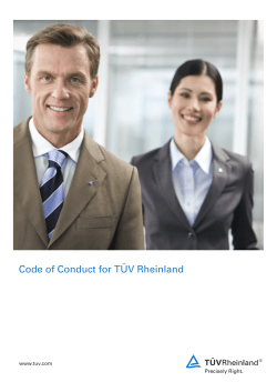 Code of Conduct for T&Uuml;V Rheinland