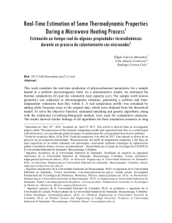 Real-Time Estimation of Some Thermodynamic Properties During a