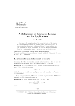 A Refinement of Schwarz`s Lemma and its Applications