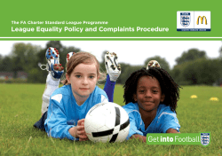 League Equality Policy and Complaints Procedure