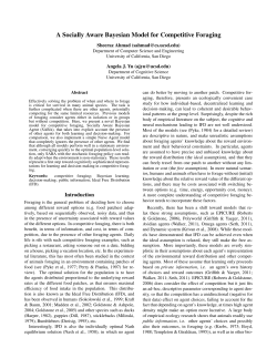 A Socially Aware Bayesian Model for Competitive Foraging