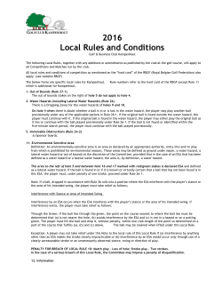2016 Local Rules and Conditions