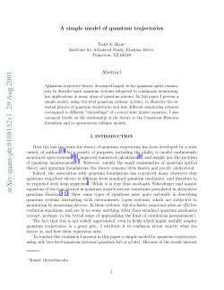 A simple model of quantum trajectories