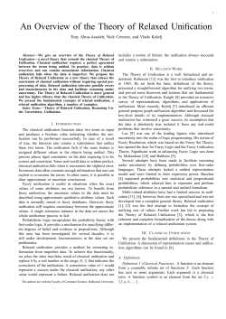An Overview of the Theory of Relaxed Unification - Tony Abou