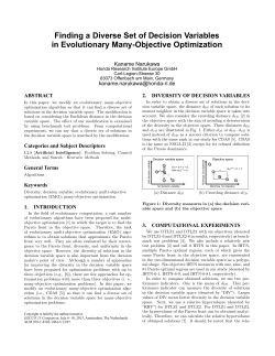 Finding a Diverse Set of Decision Variables in Evolutionary Many