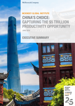 china`s choice: capturing the $5 trillion productivity opportunity
