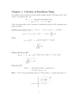 Chapter 1. Calculus of Euclidean Maps