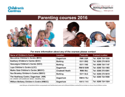 Parenting courses 2016 For more information about any of the