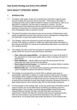 draft data quality statement -westminster city council draft strategy for