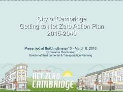 City of Cambridge Getting to Net Zero Action Plan 2015-2040