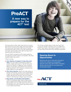PreACT: A New Way to Prepare for the ACT Test