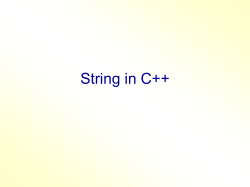 String in C++ - Philadelphia University Jordan