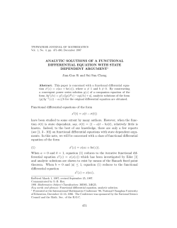 ANALYTIC SOLUTIONS OF A FUNCTIONAL DIFFERENTIAL