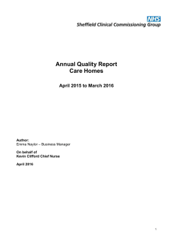 Annual Quality Report for Care Homes 2015-16