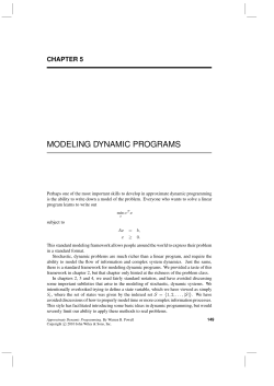 modeling dynamic programs - Approximate dynamic programming
