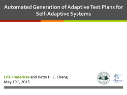Automated Generation of Adaptive Test Plans for Self