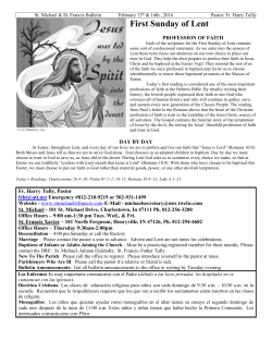 First Sunday of Lent - St. Michael Church, Charlestown, In 47111