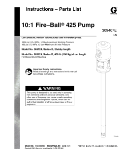309407E 10:1 Fire-Ball 425 Pump, Instructions-Parts