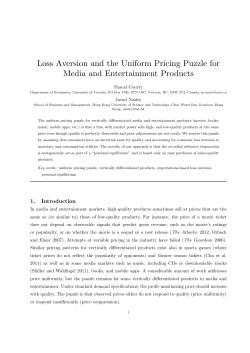 Loss Aversion and the Uniform Pricing Puzzle for Media and