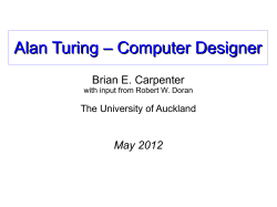 Alan Turing &ndash; Computer Designer