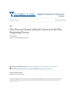 Due Process Denied: Judicial Coercion in the Plea Bargaining