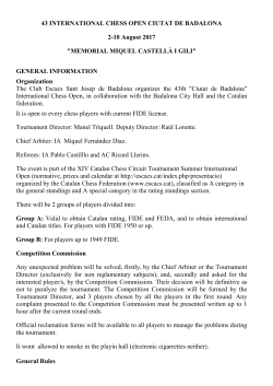 43 INTERNATIONAL CHESS OPEN CIUTAT DE BADALONA 2