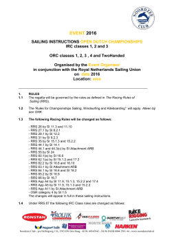 EVENT 2016 SAILING INSTRUCTIONS OPEN DUTCH