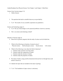 Guided Reading From Physical Science Text Chapter 1 and Chapter