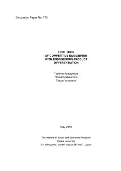 Evolution of Competitive Equilibrium with